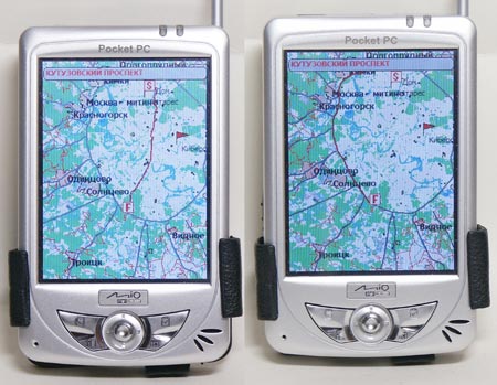 Два варианта прокладки одного маршрута вPalmGIS GPS