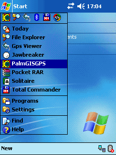 Запуск программы PalmGIS GPS