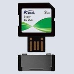 Флеш карта A-Data SD Duo + USB 2 Gb 80x