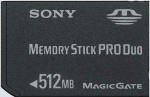Флеш карта Sony Memory Stick Pro DUO 512 Mb (MSX-M512S)