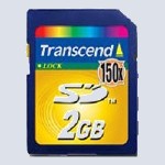 Флеш карта Transcend SD 2 Gb 150x (TS2GSD150)