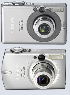 Цифровые фотокамеры Canon IXUS 50 и Canon IXUS 700